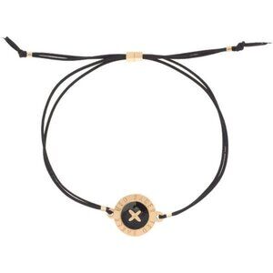 Ted Baker BLACK Gold Cord Button Bracelet